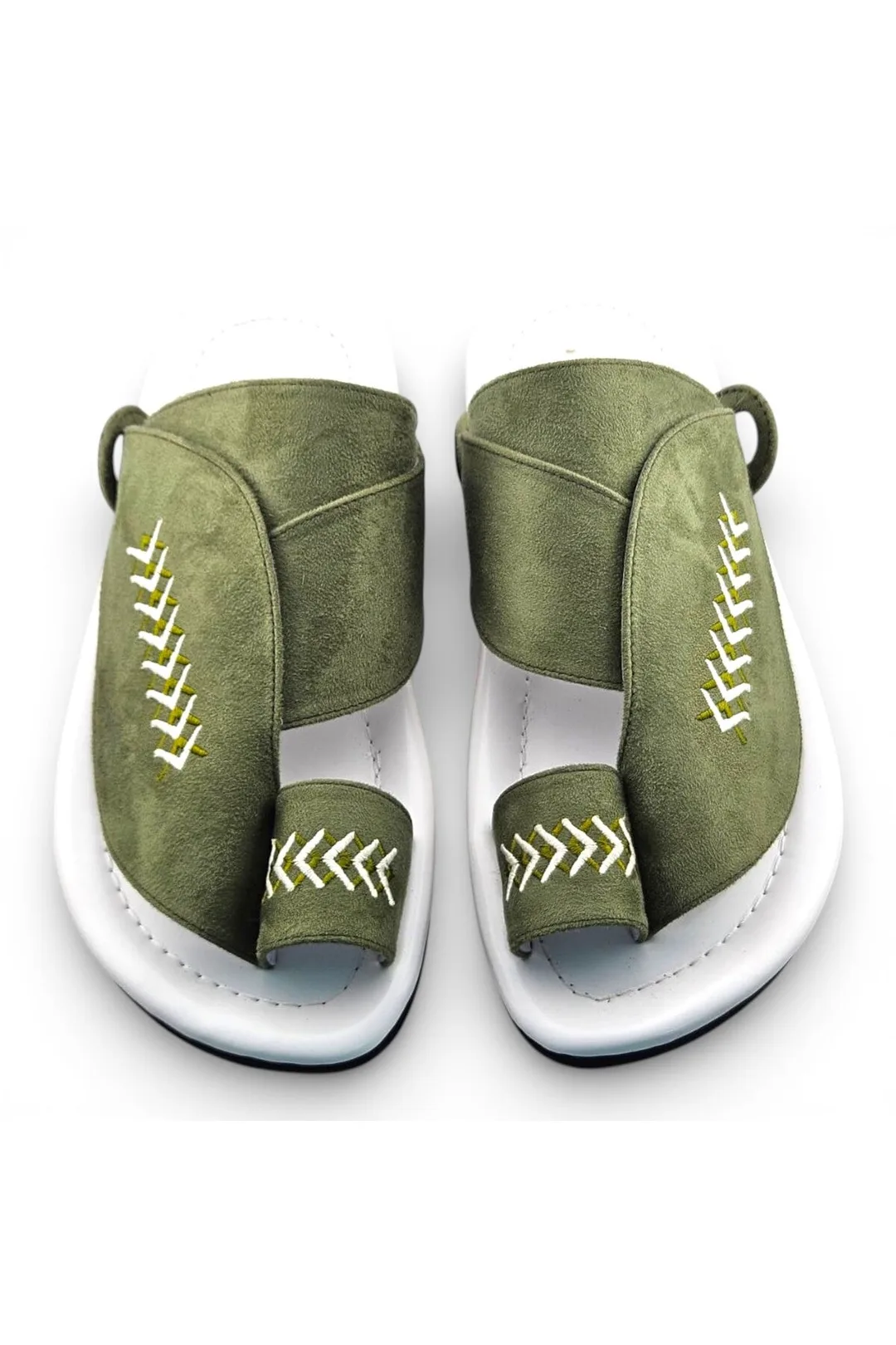 White / Olive Green