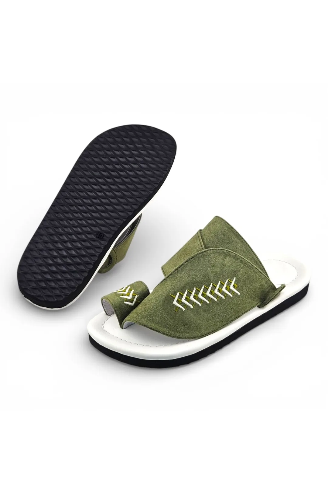 White / Olive Green