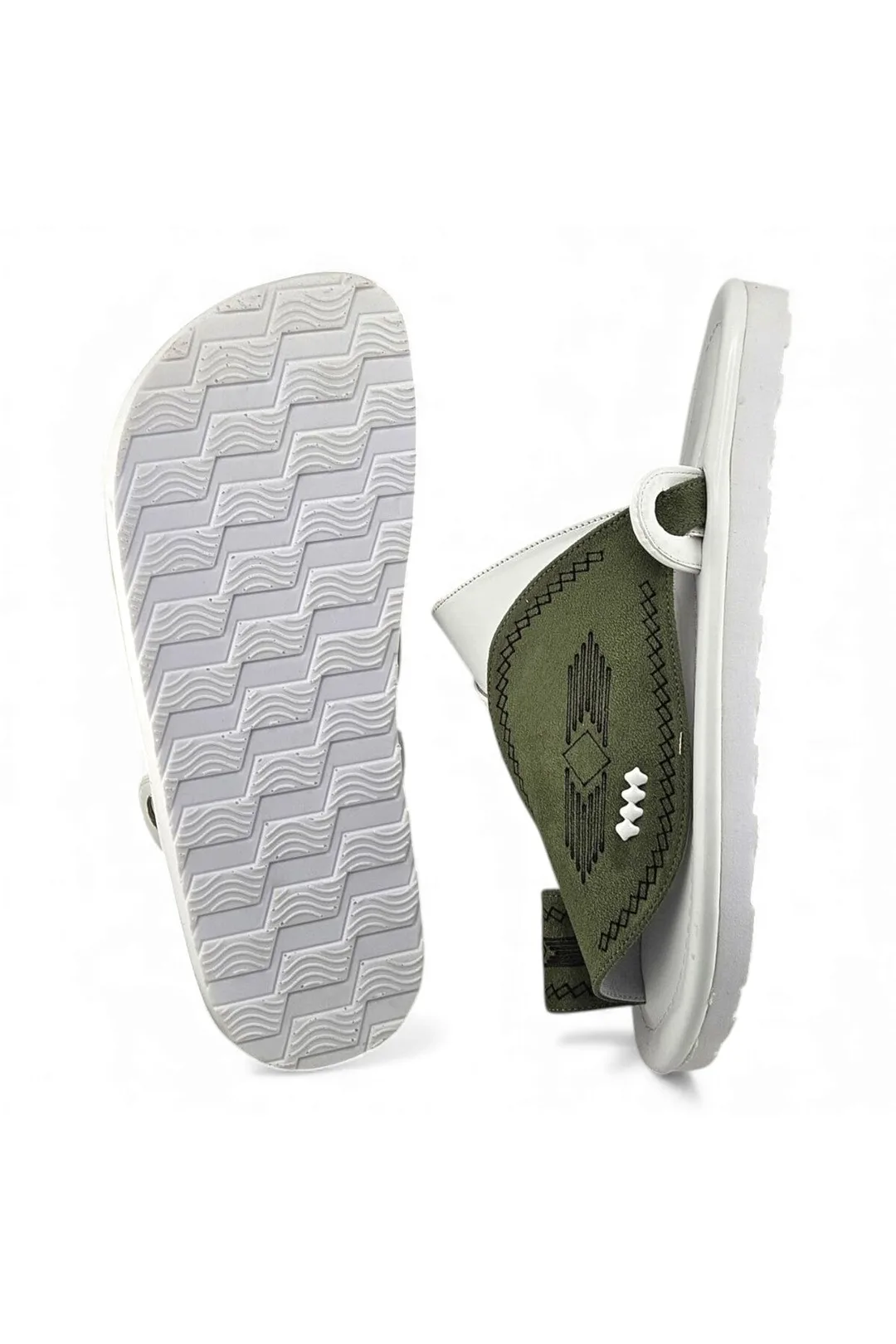 Light Olive Green / White
