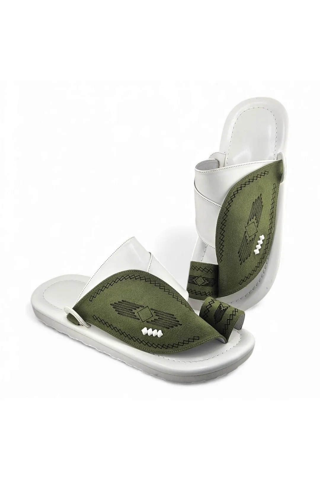 Light Olive Green / White