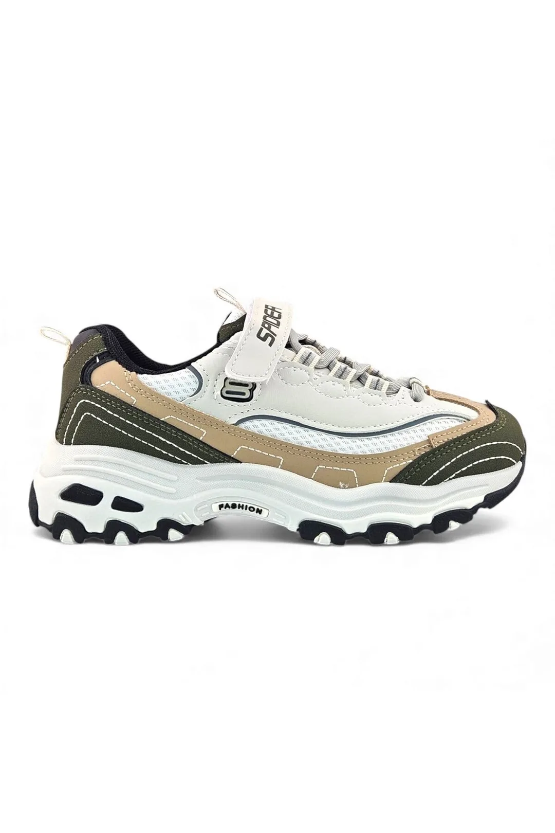 Beige / White / Olive Green