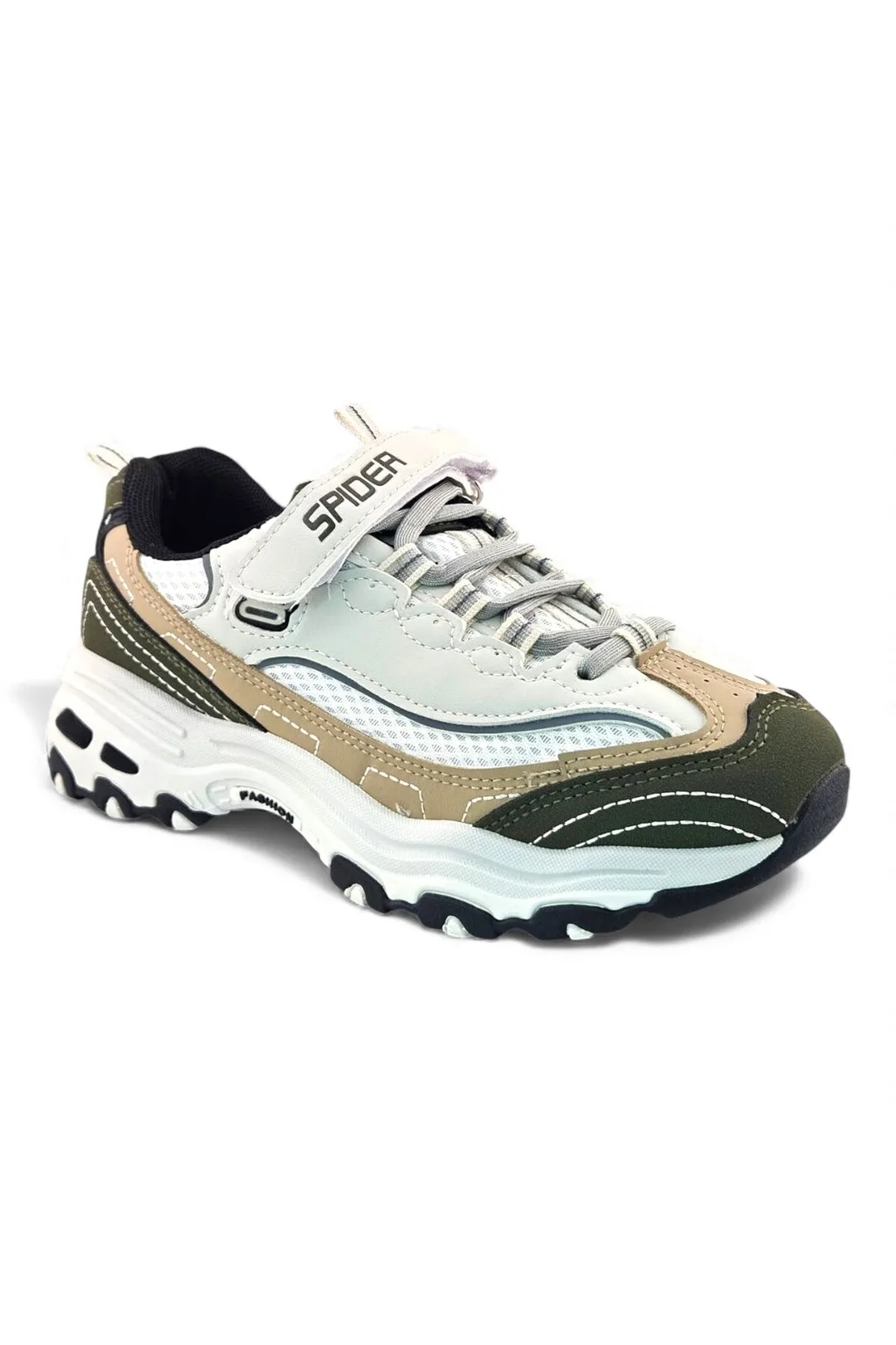 Beige / White / Olive Green