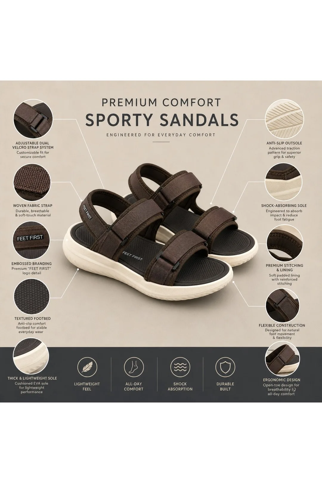 Beige / Dark Brown