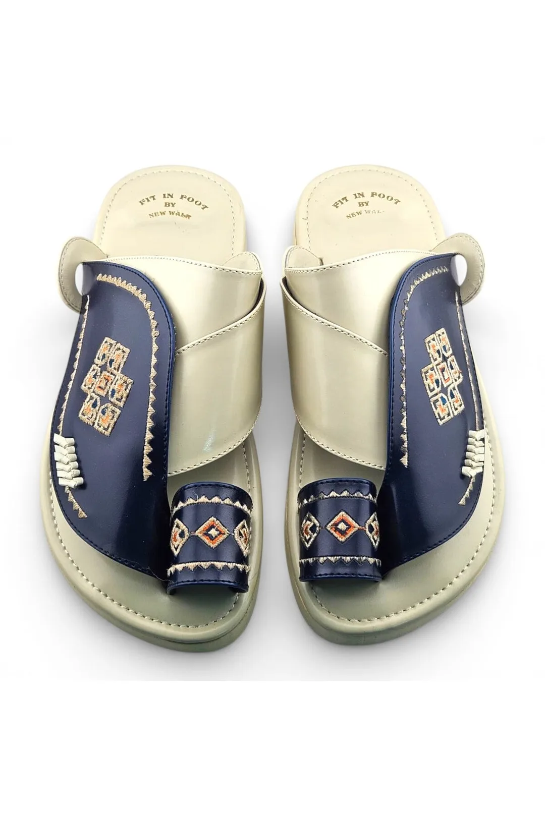 Beige / Navy Blue