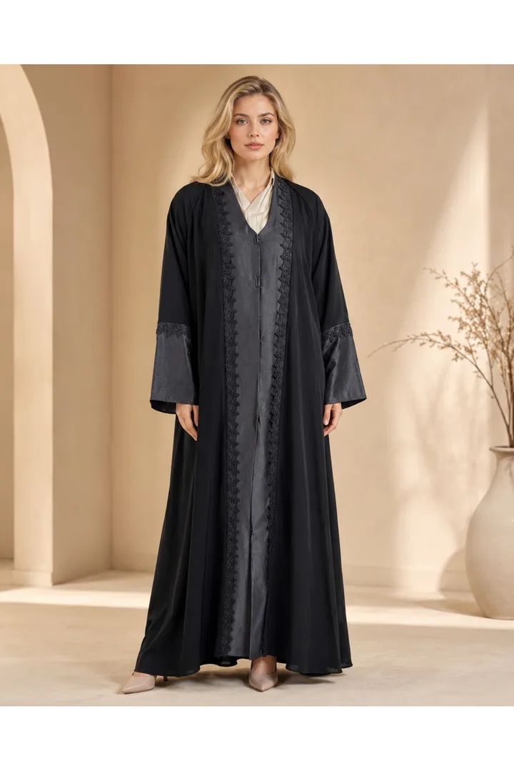 كافالي عباية بطبقات وحواف دانتيل | ABAYA-2660