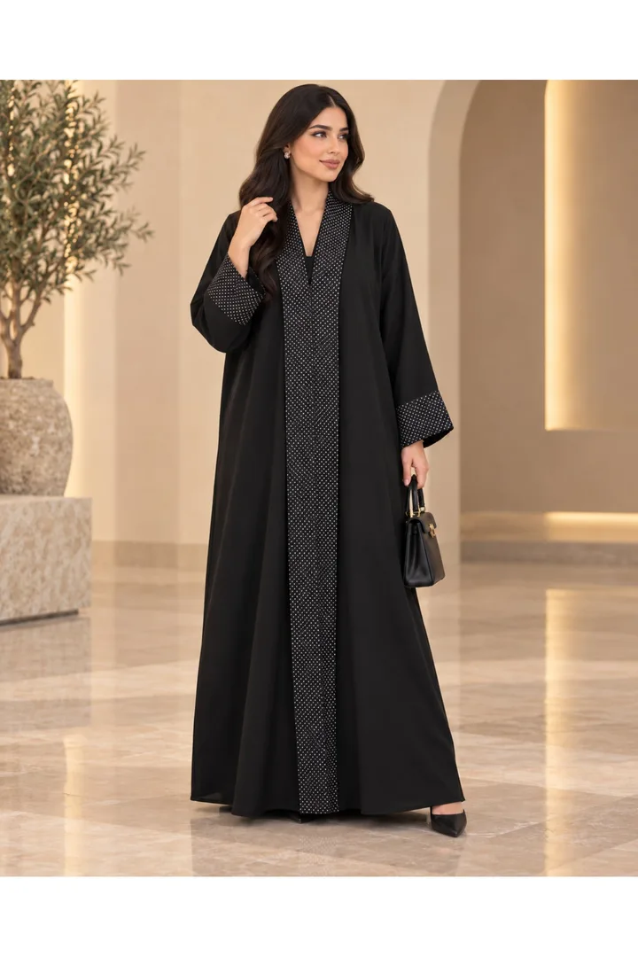 كافالي عباية مغلق بنقاط صغيرة | ABAYA-6021