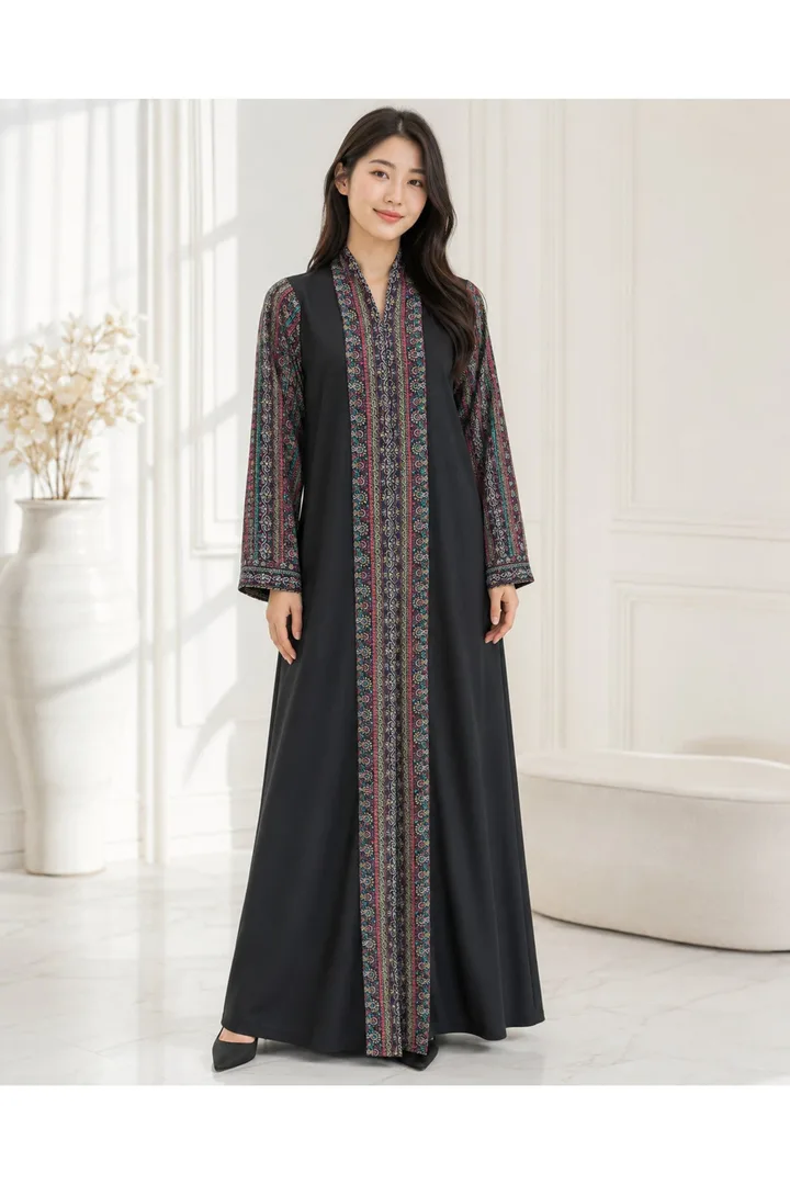 كافالي عباية بحواف بيزلي | ABAYA-2350