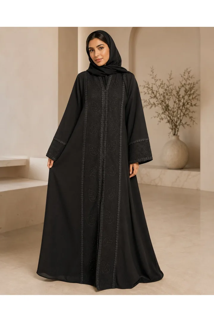 كافالي عباية جاكارد بنقشة الزهور | ABAYA-4950