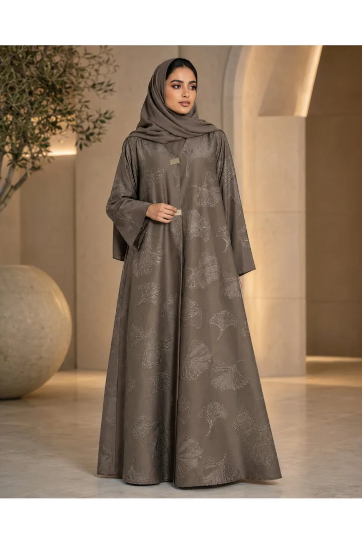 كافالي عباية جاكارد بنقشة الجنكو | ABAYA-5027