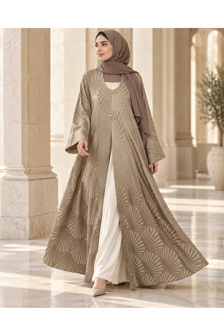 كافالي عباية جاكارد هندسي | ABAYA-6634