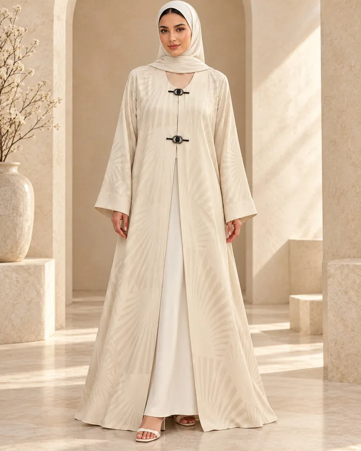 كافالي عباية جاكارد هندسي | ABAYA-6634