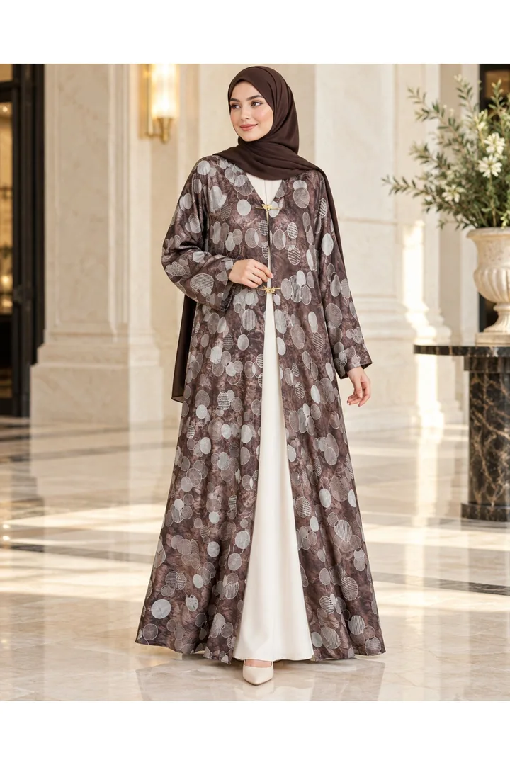 Kavalee Circle Print Abaya | ABAYA-7627