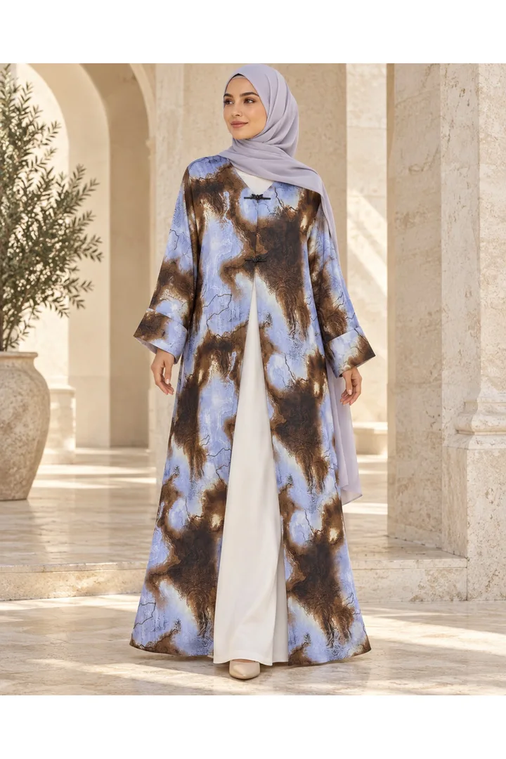 كافالي عباية بنقشة الرخام | ABAYA-7827