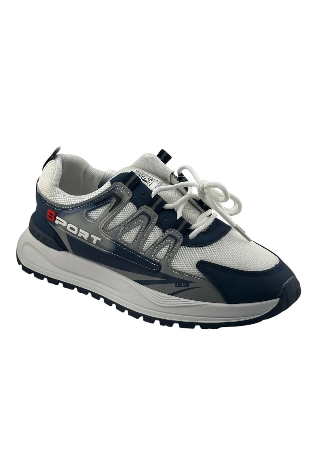 White / Navy Blue