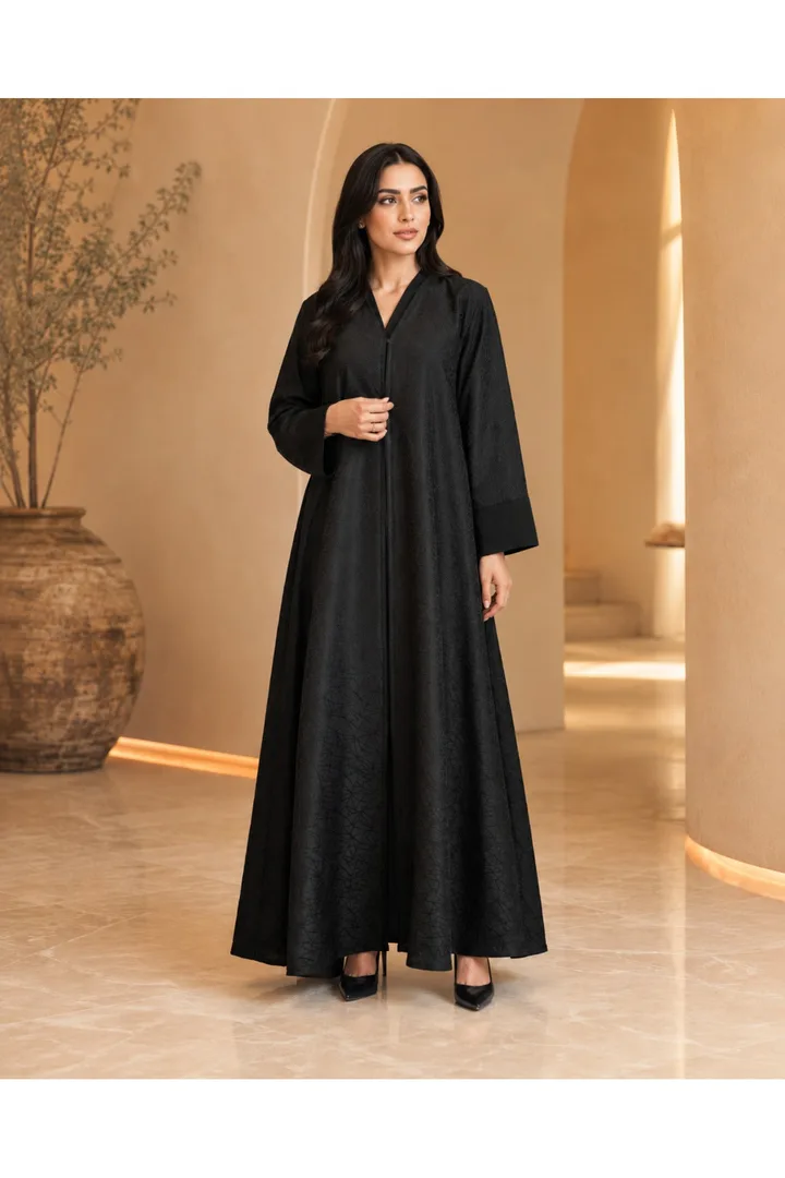 كافالي عباية مغلقة بنقشة هندسية | ABAYA-5721