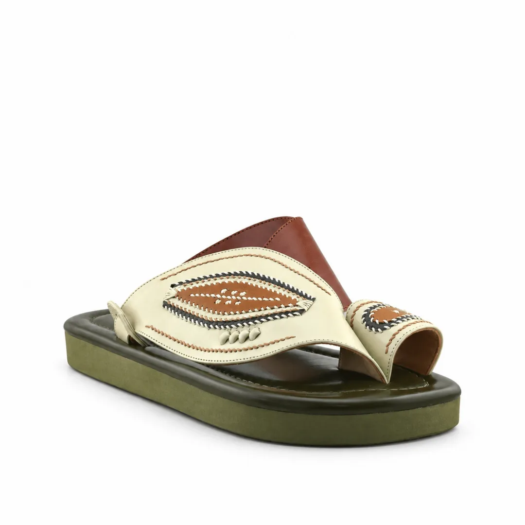 Cream / Olive Green