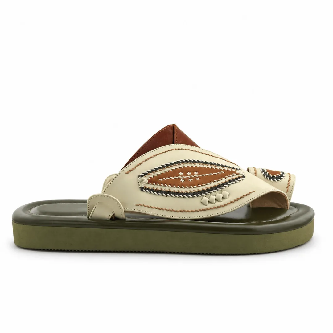 Cream / Olive Green
